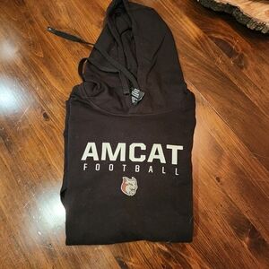 NWT AMCAT Football Black Hoodie Womens Large Anna Maria